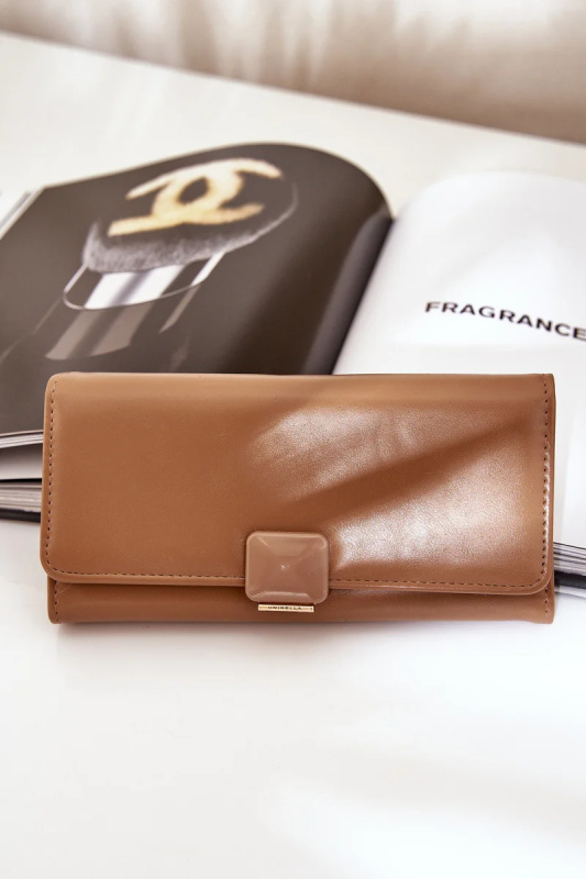 Ekologická Kožená Hladká Dámská Peněženka Tmavě Béžová Erolia Velikost: Univerzální