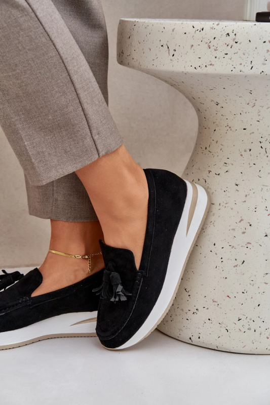 Dámské mokasíny G-55 / 208669 Černá- Step in style černá s bílou 41