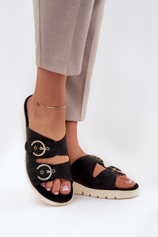 Dámské sandály na platformě a klíně černé Vimarils 36