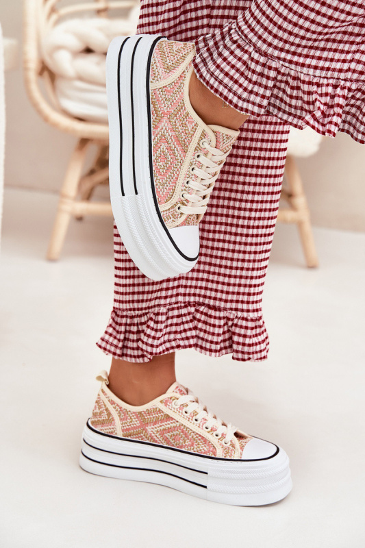 Nízké Dámské Tenisky Na Platformě Růžové Melina 38