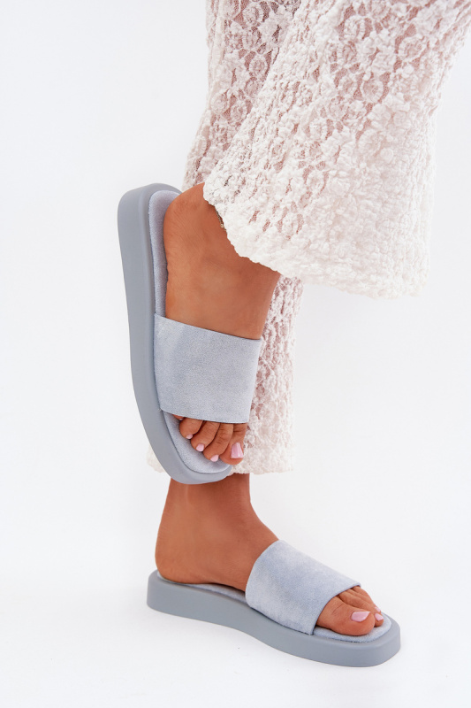 Dámské Sandály Na Platformě Z Eko Semiše Světle Modré Jorina 39