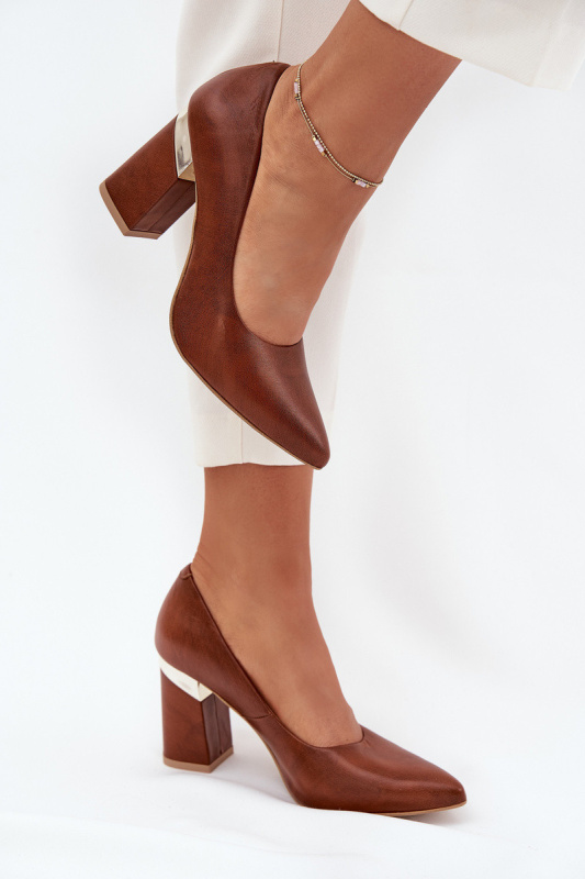 Kožené Lodičky Lewski 3117 Tmavě hnědé 41