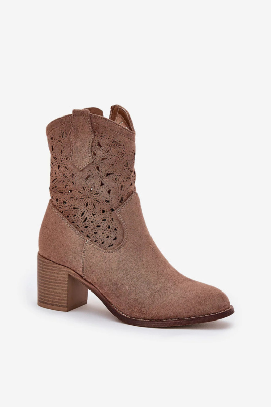 Boty na podpatku HY51-125 hnědé - Step in style 40