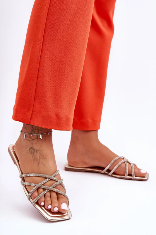 Dámské Křesťanské Sandály Se Šňůrkami A Džety Zlaté Leomi 38