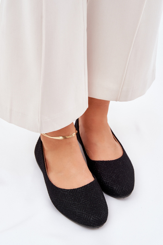 Dámské Baletky Ploché S třpytkami Černé Tatorelis 36