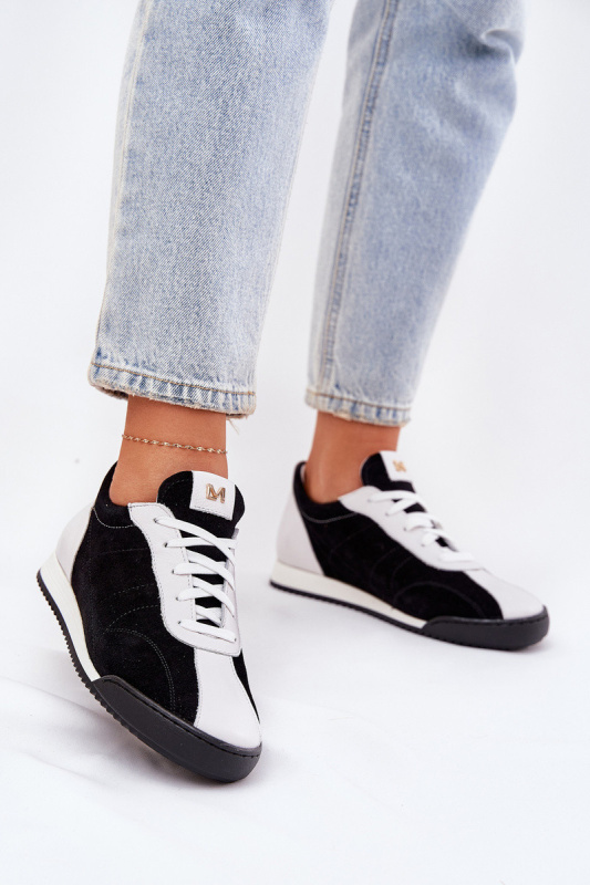 Dámské Kožené Sportovní Boty Laura Messi 2935 Černé 36