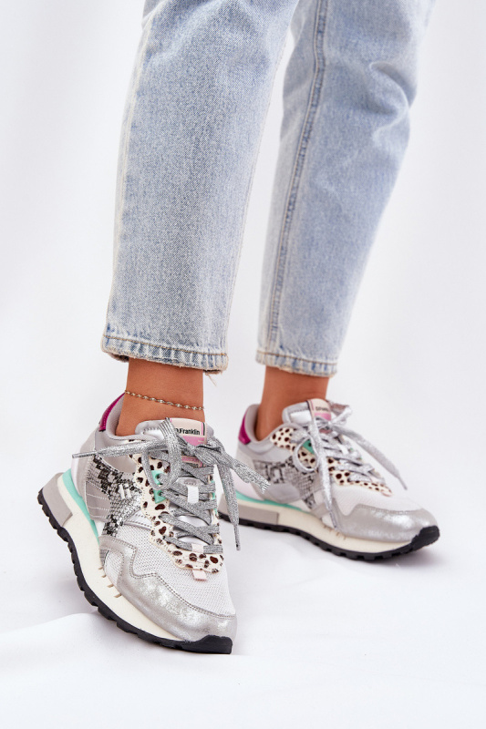 Semišové Sportovní Boty Tenisky Dámské D.Franklin Ztlumená Bílá DFSH387005 41