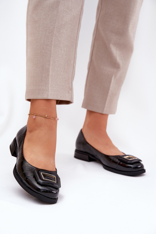 Kožené Baletky S Ozdobou D&A MK51-059 Černé 38