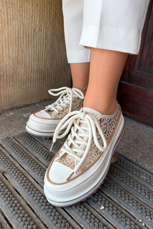 Dámské Tenisky Na Masivní Platformě S.Barski BF51-101 Béžové 39