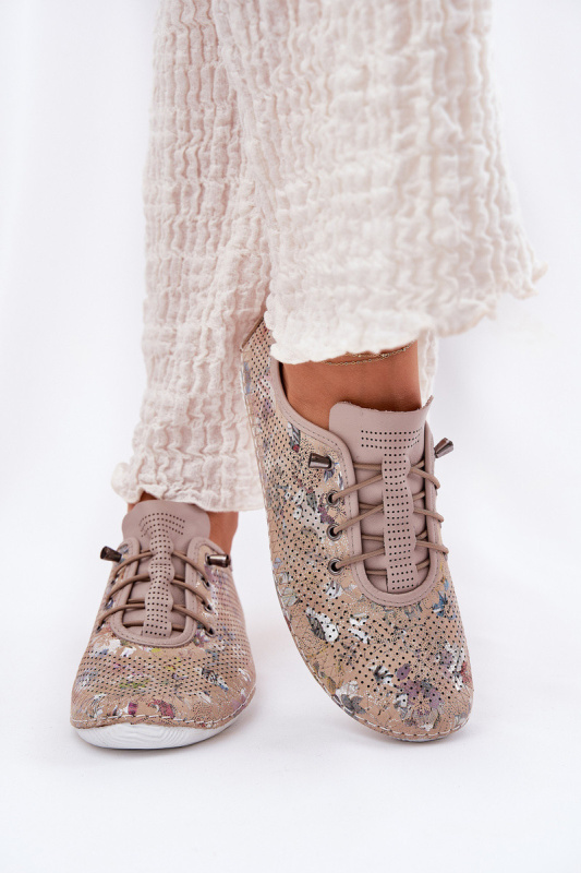 Dámské Polobotky Z Přírodní Kůže Vzorované Artiker 56C2689 Béžové 38