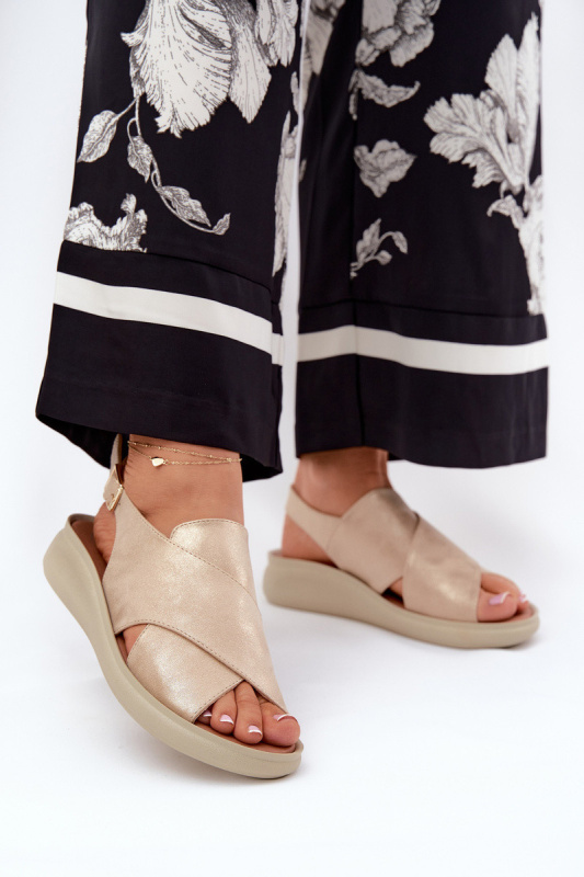 Dámské Sandály Z Eko Kůže Zlaté Tosmelia 38