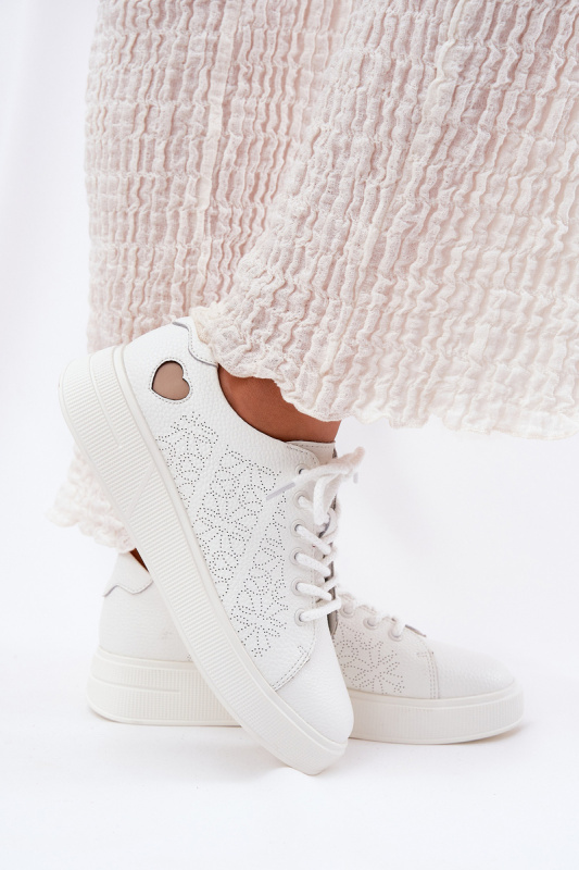 Dámské Kožené Tenisky Na Platformě Vinceza 88018 Bílé 41