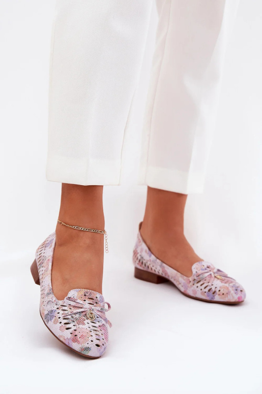 Dámské balerínky ASA222-7 růžovo-bílé -Step in style 38