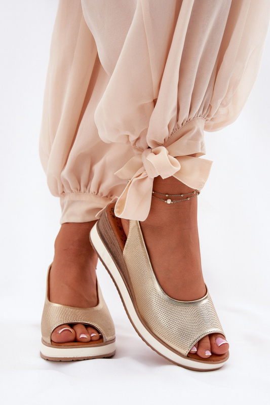 Kožené Sandály Na Klíně Artiker 56C2312 Zlaté 37