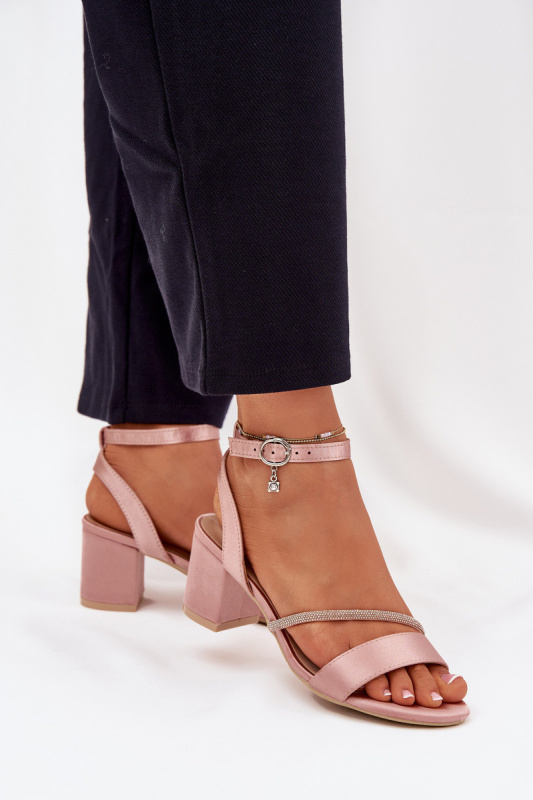 Dámské Sandály Na Podpatku S Krystaly Vinceza 20268 Béžové 40