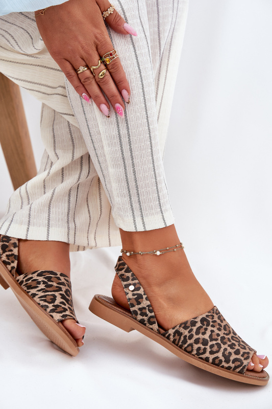 Zazoo 40327 Kožené Nazouvací Sandály Leopardí 36