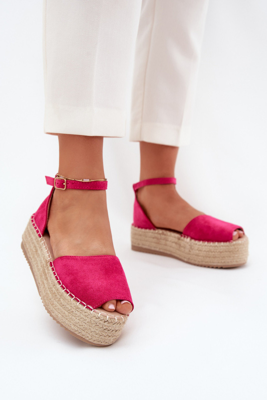 Dámské espadrilky na platformě s pletením fuchsie Selise 39