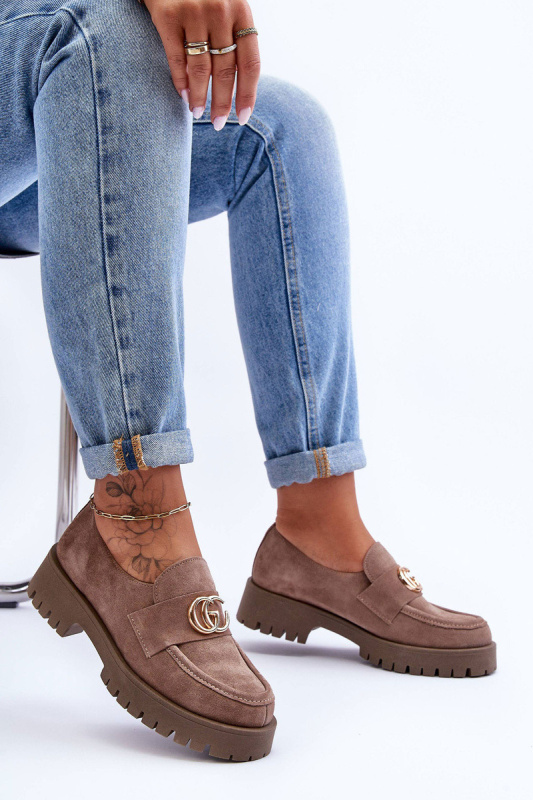 Dámské semišové polobotky s ozdobou tmavě béžová Rosefalls 36