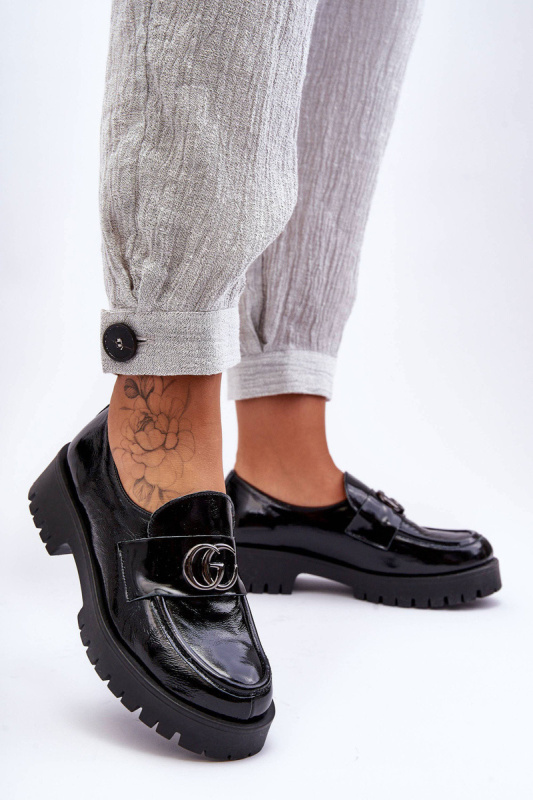 Dámské kožené polobotky s ozdobou Černá Rosefalls 36