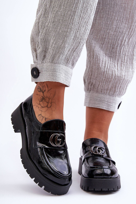 Dámské kožené polobotky s ozdobou Černá Rosefalls 39