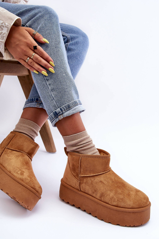 Kůže Sněhule Na Platformě Hnědé Corcoran 37