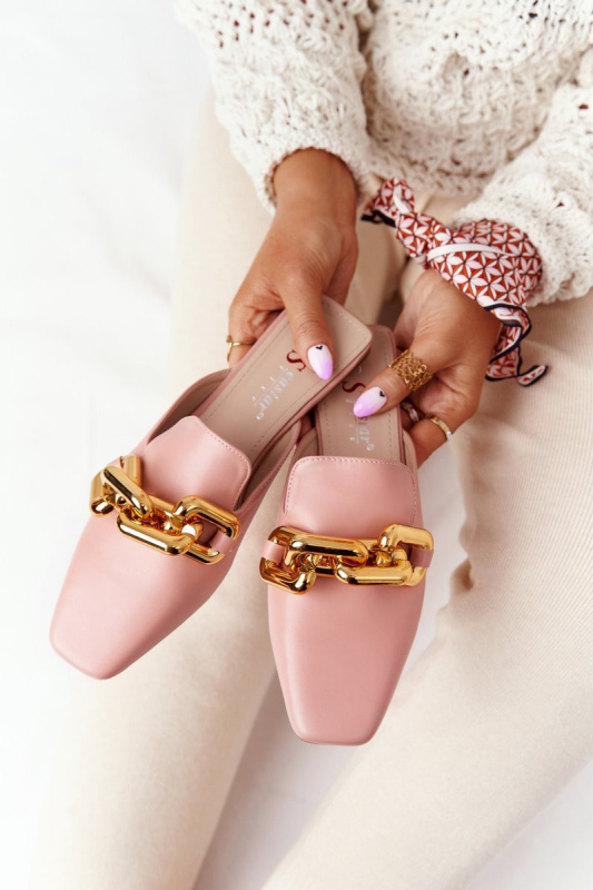 Dámské Nazouváky S řetízkem Růžové Call On Me 36