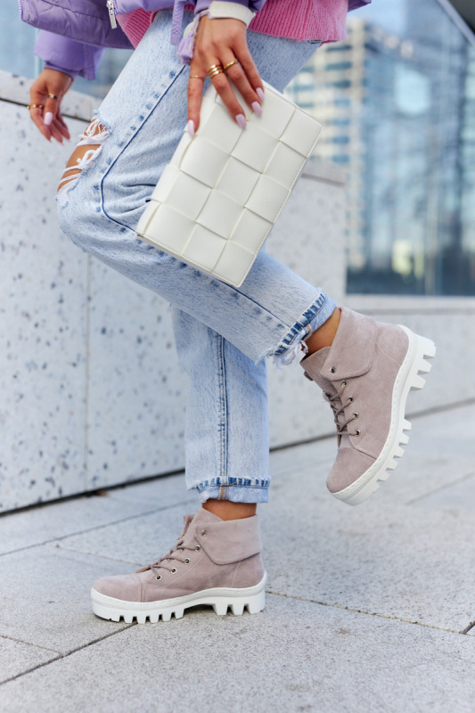 Semišové boty Trapper Tiered Světle fialová Dalles 37