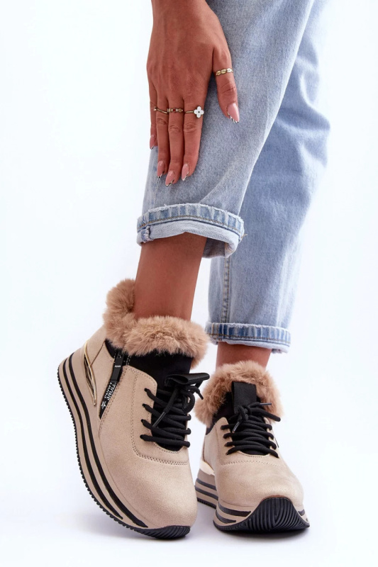 Dámská sportovní kotníková obuv 21-Q99 model 185656 Béžová s černou - Step in style béžová s černou 41