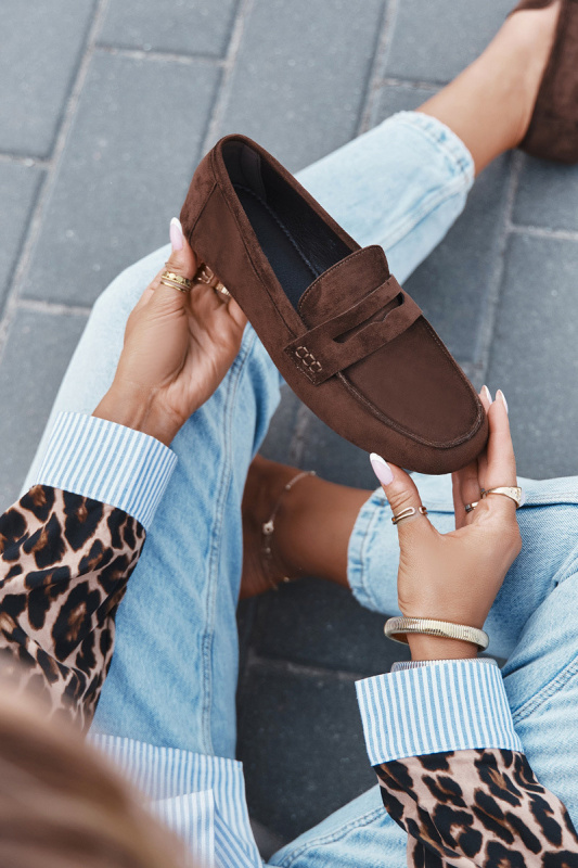 Loafersy Mokasyny Damské Ploché Tmavě hnědé Soreline 37