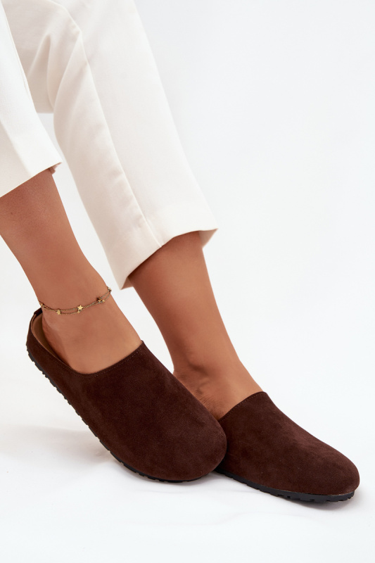 Dámské pantofle na platformě čokoládové Sylviane 36