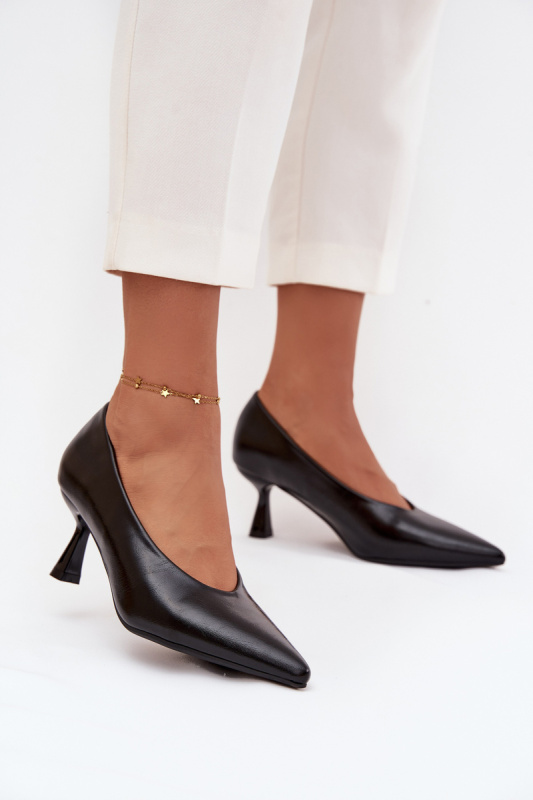 Lakované lodičky na jehle Černé Gavrielle 37