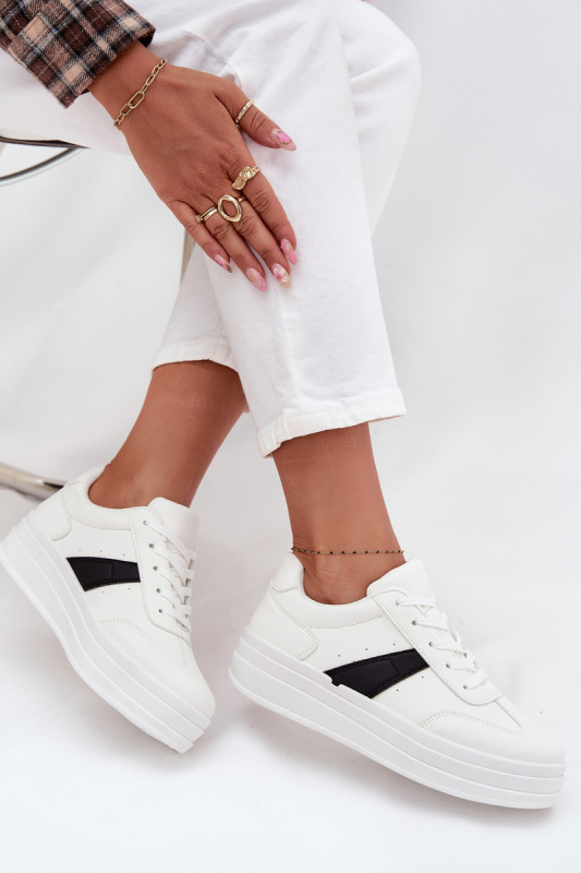 Dámské tenisky na platformě bílé Elvessia 38