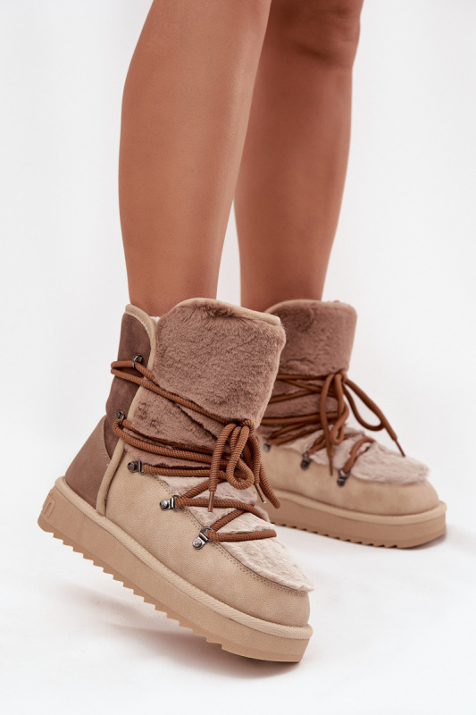 Dámské sněhule s kožíškem DFranklin DFSH370012 Béžové 42