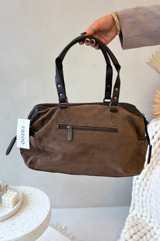 Kabelka z eko semiše tmavě béžová Gressa univerzální