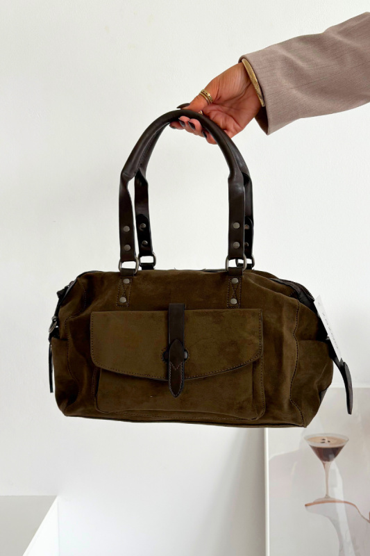 Kabelka z eko semiše Khaki Gressa univerzální