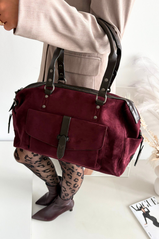 Kabelka Z Eko Zamszu Bordová Gressa univerzální