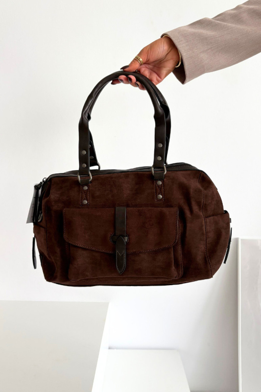 Kabelka Z Eko Sametu Čokoládová Gressa univerzální