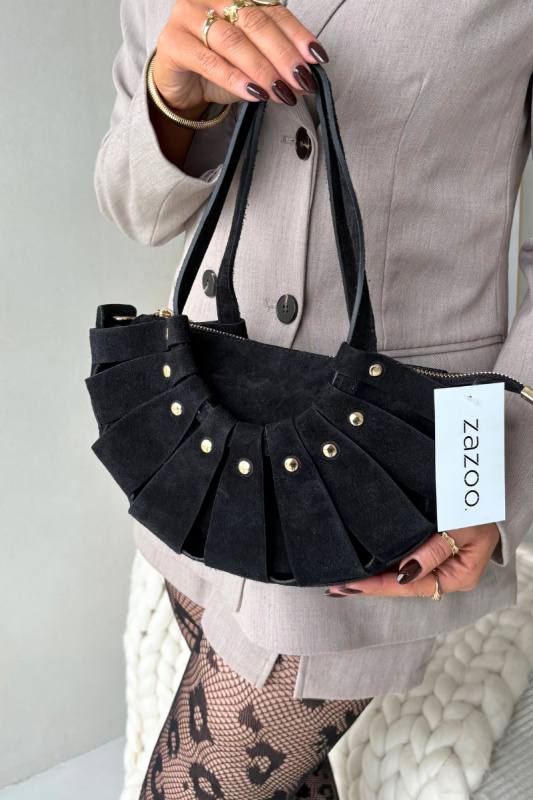 Kabelka z přírodního semiše černá Marivane univerzální