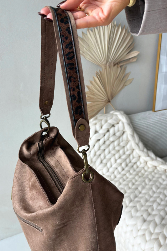 Kabelka z eko semiše béžová Deliane univerzální