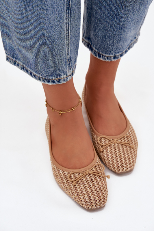 Baleríny s pletenkou a mašličkou Camel Belirra 39
