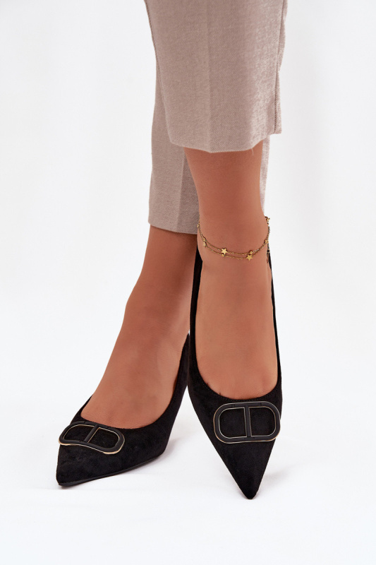 Dámské lodičky S dekorativním detailem Černé Amelora 41