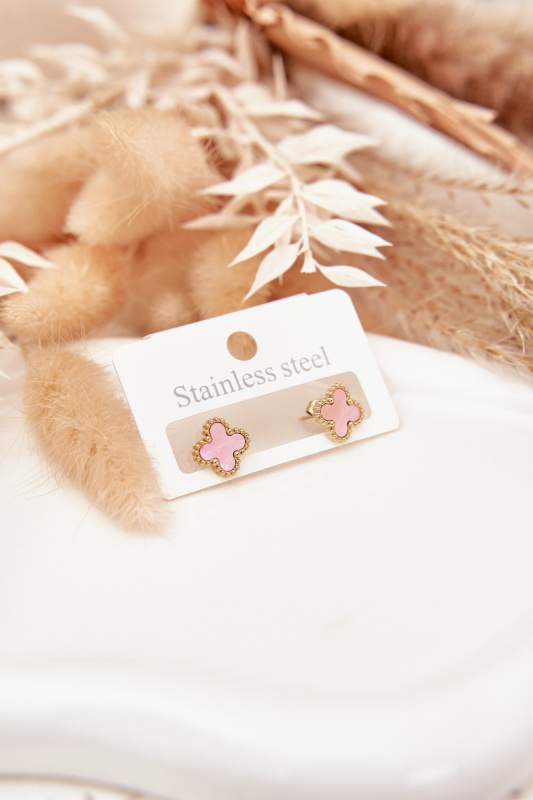 Náušnice z nerezavějící oceli v růžovém zlatě