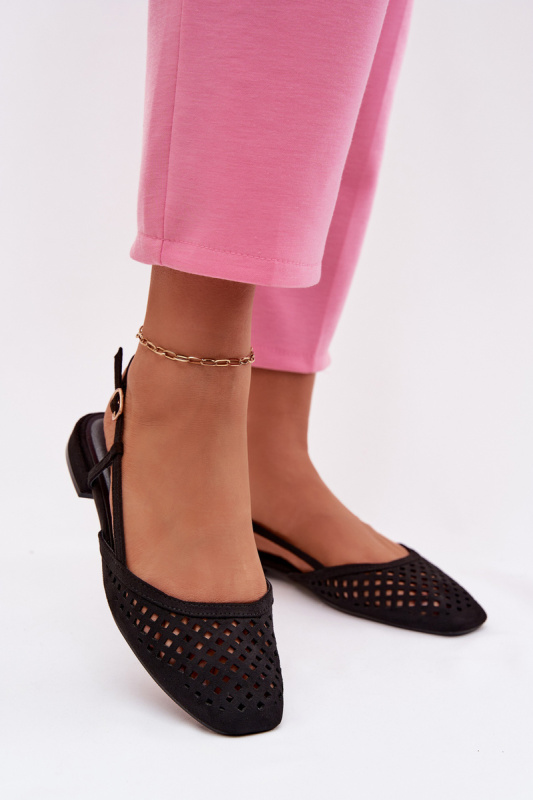 Dámské balerínky z eko semiše