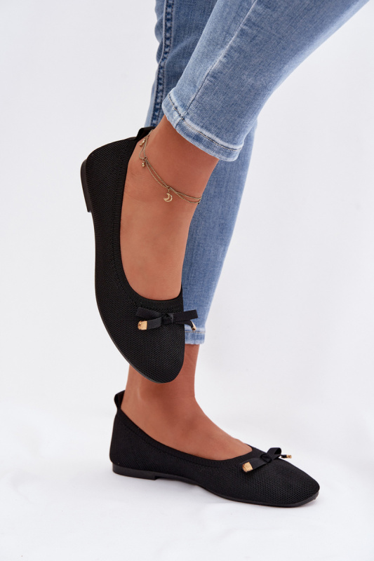 Černé balerínky s mašlí Amelivra