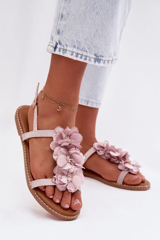 Dámské sandály s květy fialové Noemia