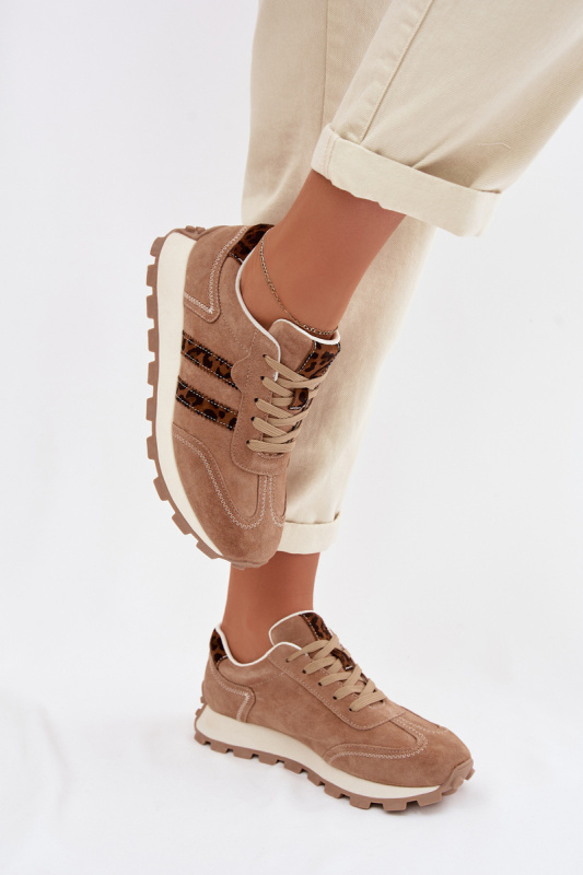 Dámské semišové tenisky s leopardím vzorem