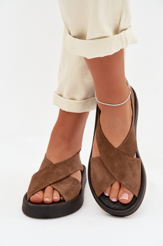 Dámské sandály Zazoo 3196 z přírodního semiše