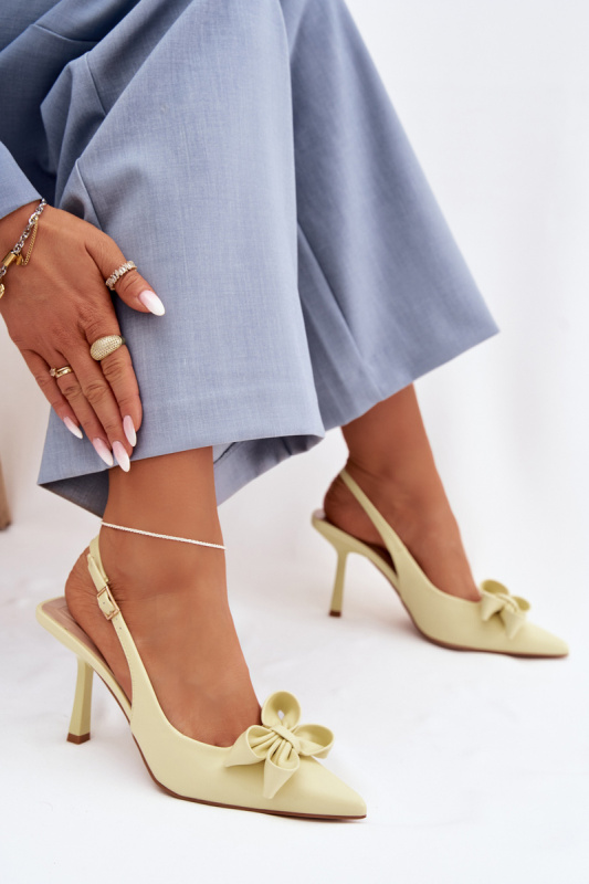 Boto dámské sandály na podpatku s mašlí žluté Jonera