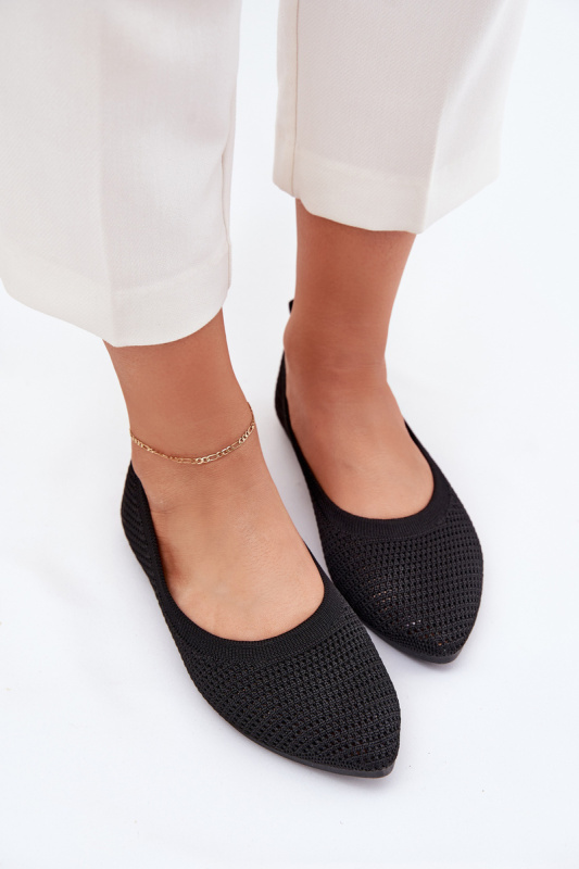 Síťované Textilní Baleríny Dámské Černé Sarina 37