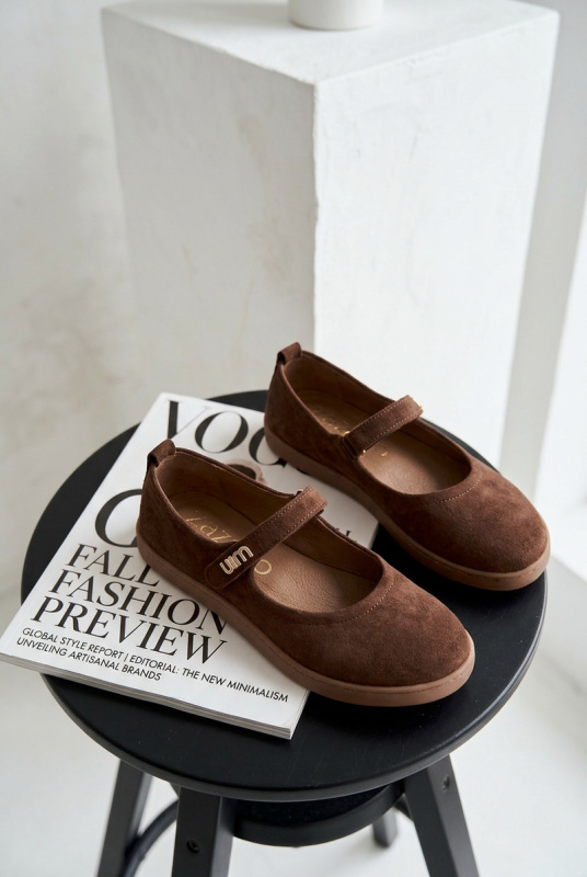 Kožené semišové baleríny Zazoo